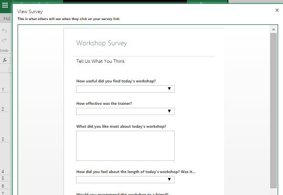 Workshop Survey Form Template Untuk Excel