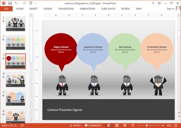 Template Cartone Animato Infografica Powerpoint
