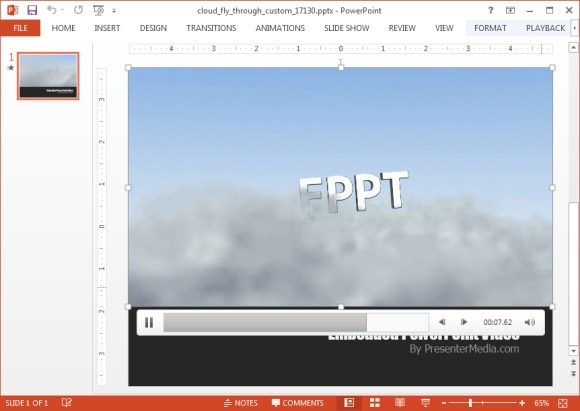 Cloud fly through video background for PowerPoint