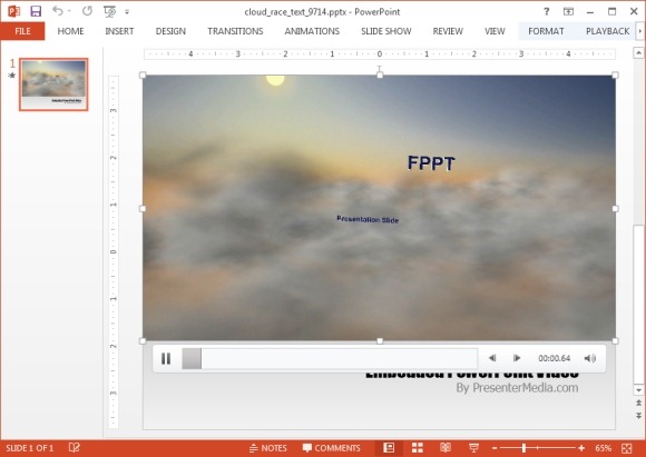 Cloud race video background for PowerPoint