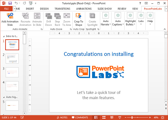 PowerPoint labs add-in