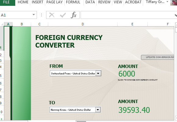 Excelの通貨のコンバーターテンプレート