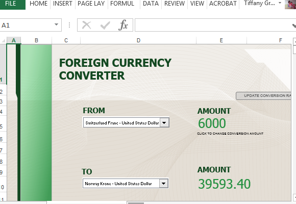 Конвертор курсов Шаблон для Excel