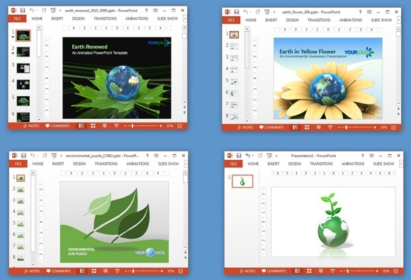 Анимационные окружающей среды PowerPoint шаблоны