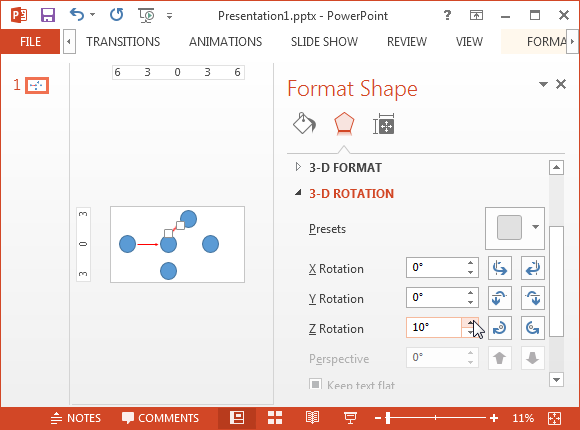 Rotate shape to create CPM diagram
