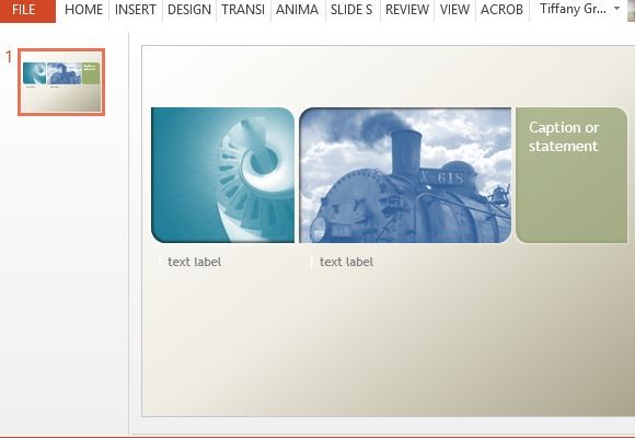 Caption PowerPoint Template dengan Gambar recolored