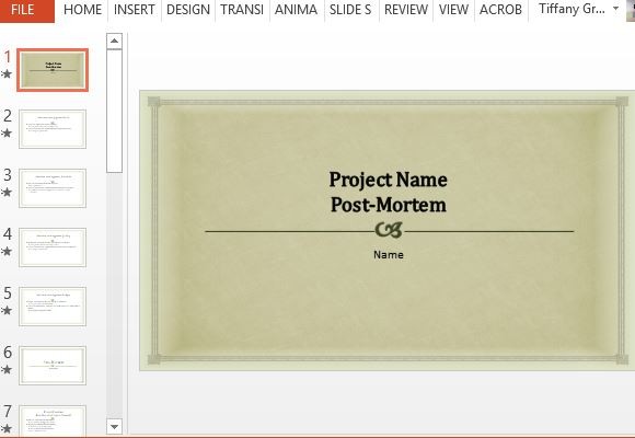 Шаблон проекта Post Mortem PowerPoint