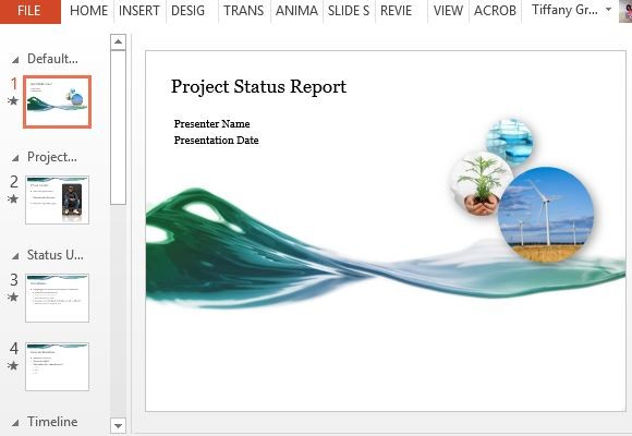 Status proyek Template Laporan PowerPoint