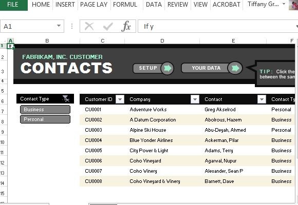Клиент Список контактов Шаблон для Excel