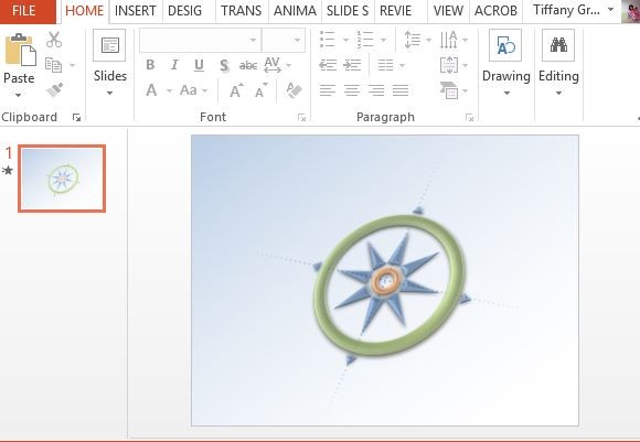 Template 3D Compass PowerPoint