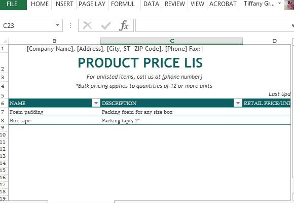 Plantilla Listado De Productos Precio Para Excel plantilla-listado-de-productos-precio-para-excel