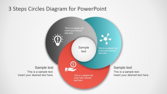 3 étape cercles diagramme pour PowerPoint