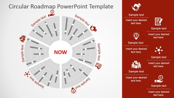 6 Circulaire modèle feuille de route de PowerPoint