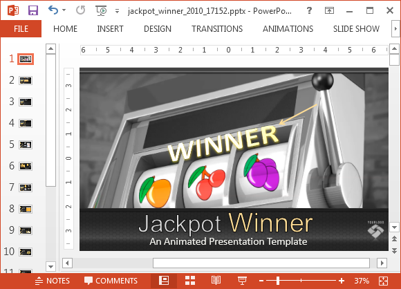 Animated jackpot PowerPoint template