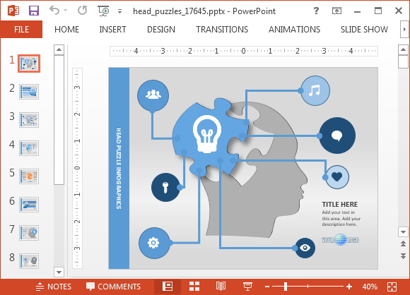 Plantilla mente animada Mapa de PowerPoint