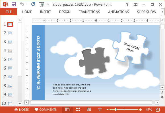 Animierte Wolke Puzzle Powerpoint Vorlage