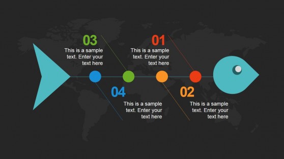 Globalna siatka Fishbone szablonu Powerpoint