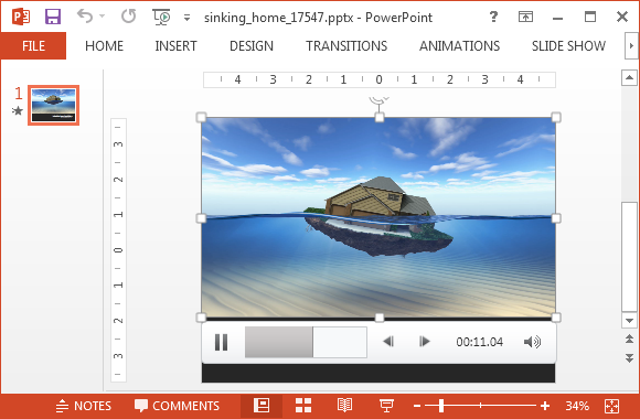 Sinking home video background for PowerPoint