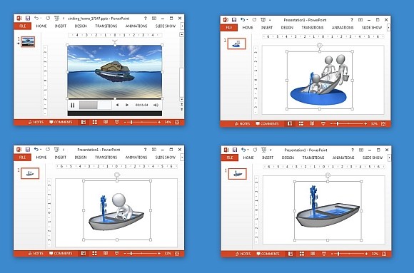 PowerPointのために水のアニメーションに沈みます