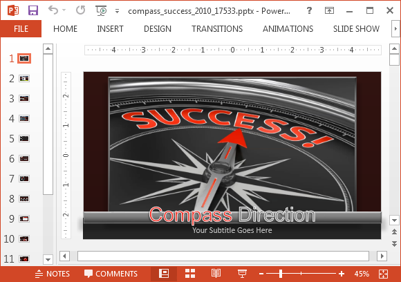 Modèle de réussite animée Compass PowerPoint