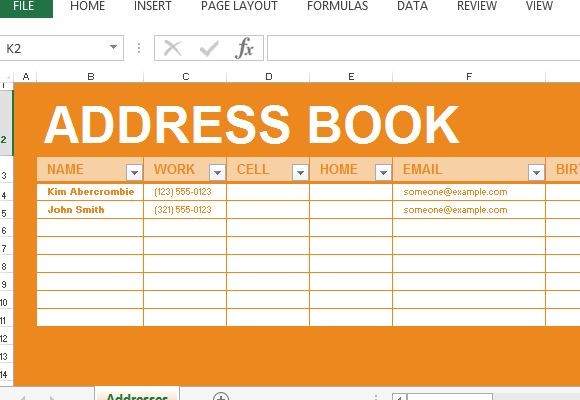 Adressbuch Maker Schablone Fur Excel