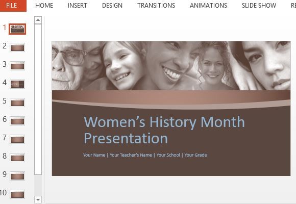 妇女历史月的PowerPoint模板