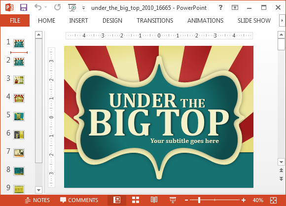 Template Animated Circus PowerPoint