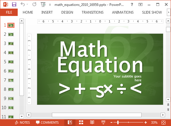 Math Animated Equations Pour PowerPoint