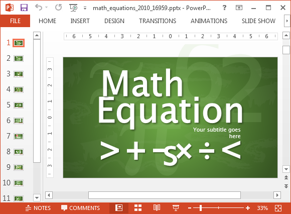 Equações Animated matemática para PowerPoint