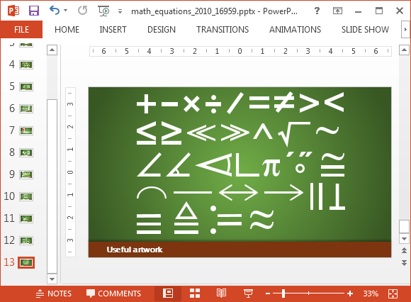 Mathematical symbols for PowerPoint