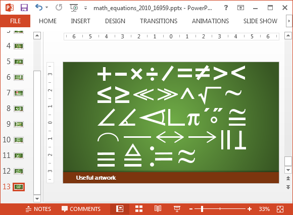 الرسوم المتحركة معادلات الرياضيات بالنسبة لبرنامج Powerpoint