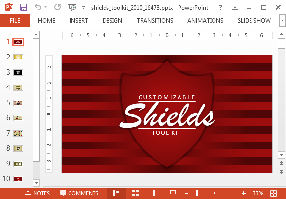Animierte Shield Logo Design-Maker Vorlage für Powerpoint