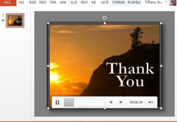 Dziekujemy PowerPoint szablon z Sunset Wideo