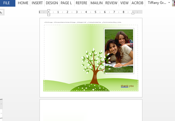 Photo Greeting Card Template for Word