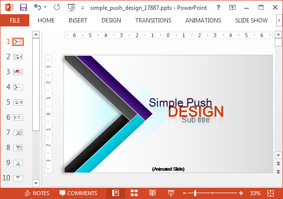 Animated Template push Design For PowerPoint