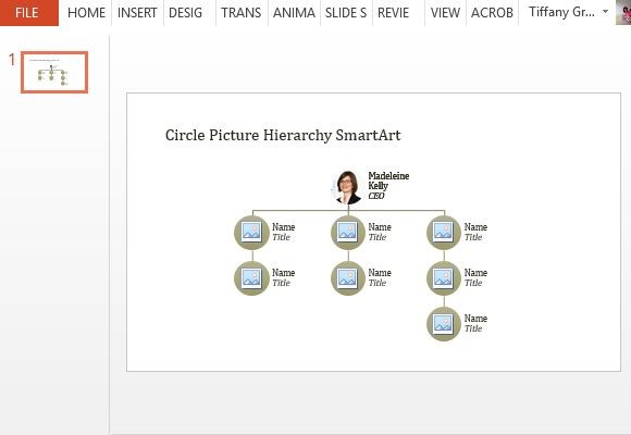 PowerPoint modelo Organograma círculo Imagem