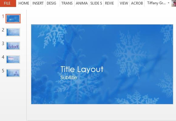 Template flocos de neve de Natal PowerPoint