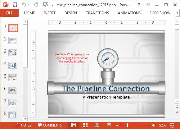Animierte Pipeline-Verbindung Powerpoint-Vorlage