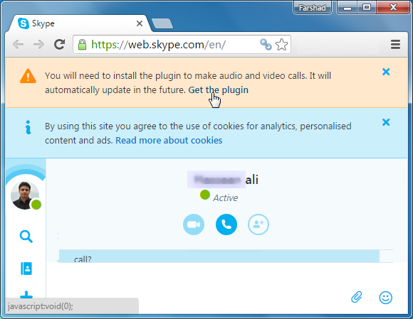 Установить плагин Skype для Chrome