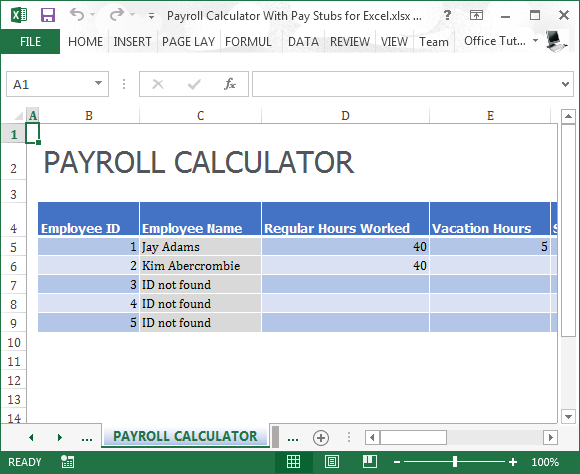 Payroll Calculator mit Pay Stubs für Excel