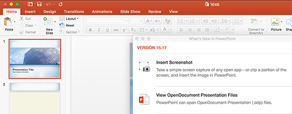 Mac用のPowerPoint 15.17の新機能