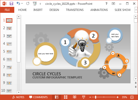 Animated Circle Process Cycle PowerPoint Template