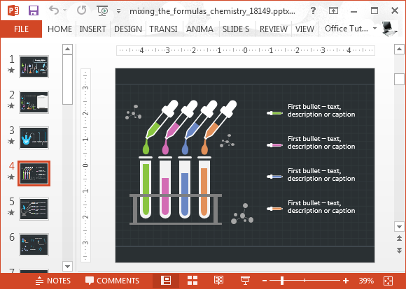 Test tubes with chemistry layout