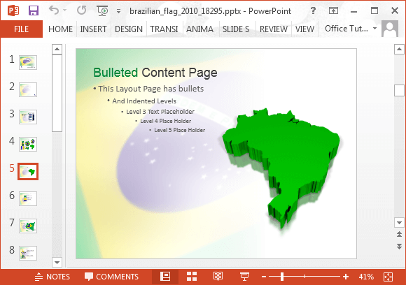 template Brasil para o PowerPoint