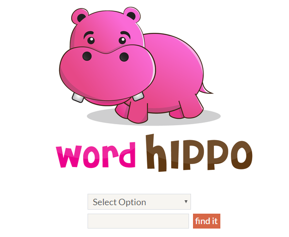 คำว่าฮิปโป: พจนานุกรมกับการแปล, คำตรงข้ามและบทกวีคำ