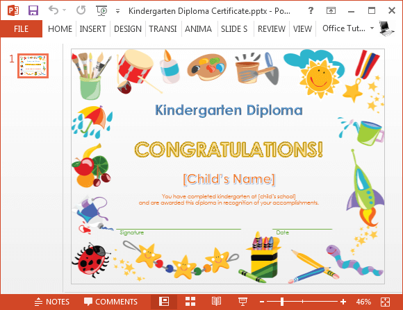 ¿Cómo hacer un jardín de infancia para imprimir diploma certificado