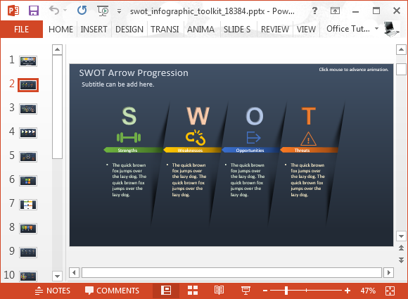 Animierte Swot Analyse Vorlage Fur Powerpoint