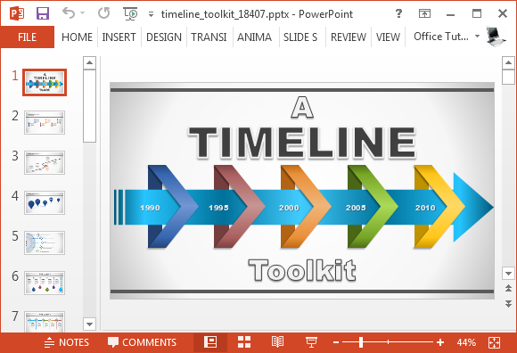Animated Timeline Template gerador para PowerPoint