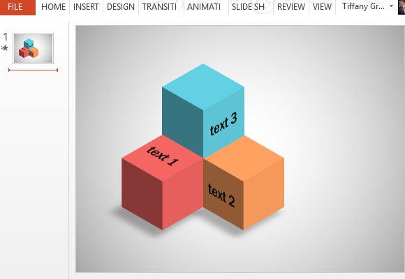 3D Stacked box Dengan Teks Kustom Untuk PowerPoint