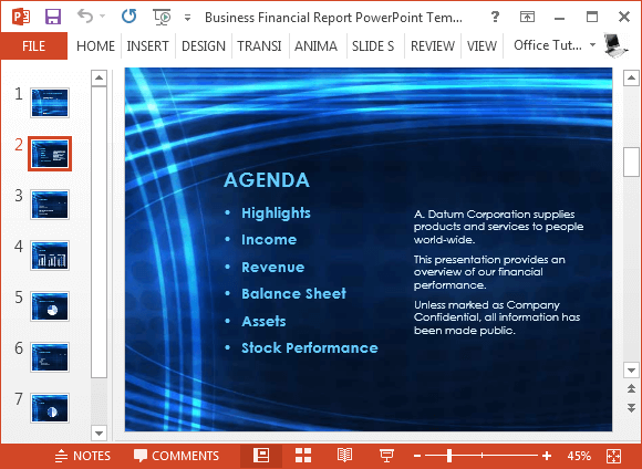 Agenda Vorlage für Powerpoint